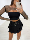 TOP CROP BRILLO NEGRO TOP CROP BRILLO NEGRO